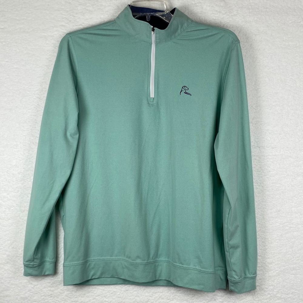 Rhoback Mens Quarter Zip Pullover Mint Green Performance Golf Sweatshirt Size M